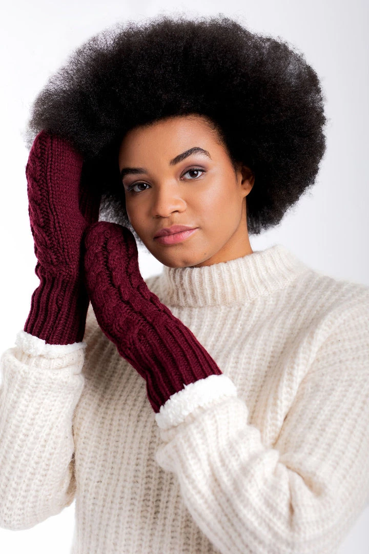 Just Cozy Dark Cherry - Cozy Lined Mittens 4 Just Cozy Dark Cherry - Cozy Lined Mittens