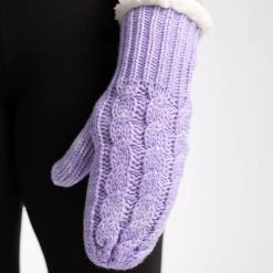 Just Cozy Light Purple - Cozy Lined Mittens Knitted Mittens