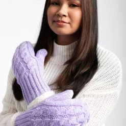 Just Cozy Light Purple - Cozy Lined Mittens Knitted Mittens