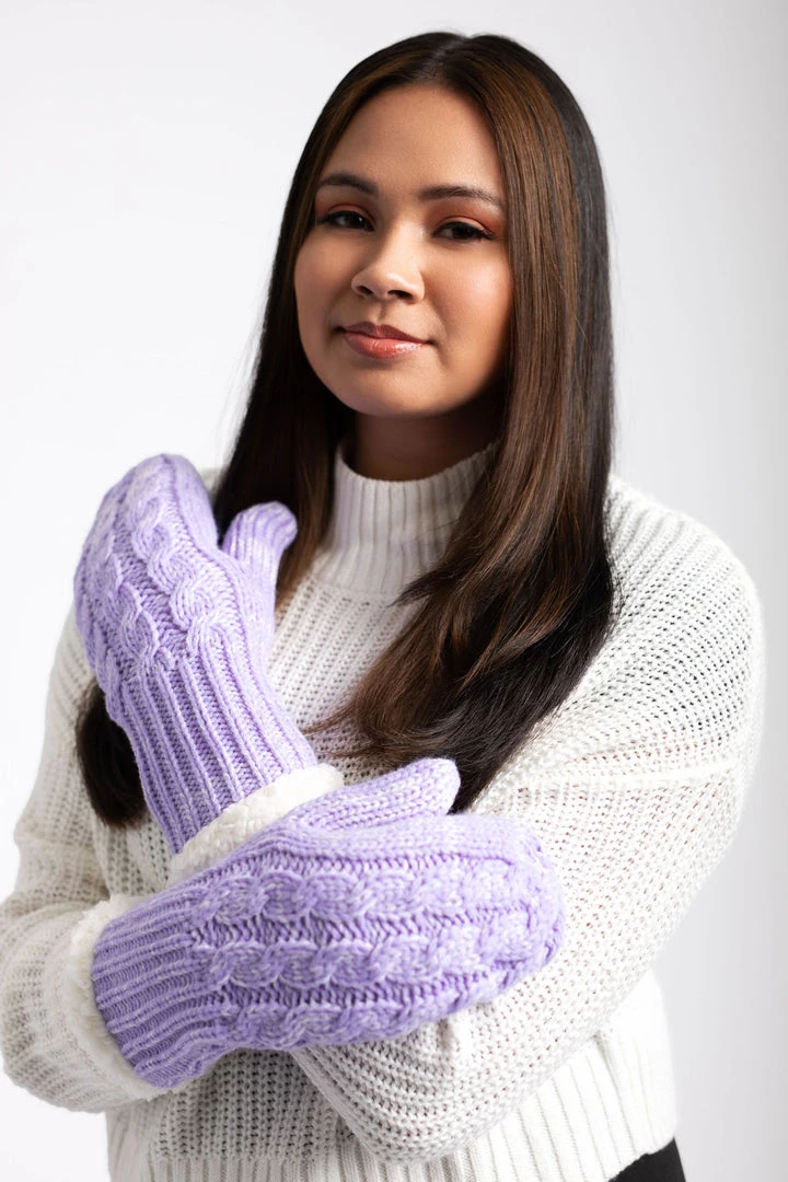 Just Cozy Light Purple - Cozy Lined Mittens Knitted Mittens 4 Just Cozy Light Purple - Cozy Lined Mittens Knitted Mittens