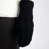 Just Cozy Knitted Mittens Black - Cozy Lined Mittens