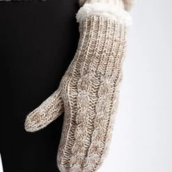 Just Cozy Beige - Cozy Lined Mittens Knitted Mittens