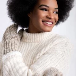 Just Cozy Beige - Cozy Lined Mittens Knitted Mittens