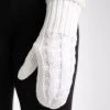 Just Cozy Knitted Mittens White - Cozy Lined Mittens