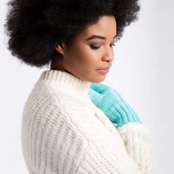 Just Cozy Knitted Mittens Cyan Blue - Cozy Lined Mittens