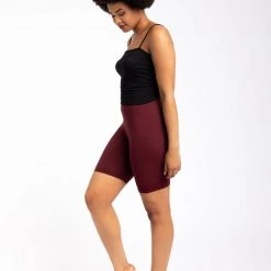 Just Cozy Maroon Shorts Biker Shorts
