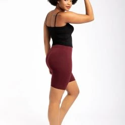 Just Cozy Maroon Shorts Biker Shorts
