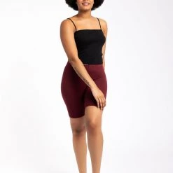Just Cozy Maroon Shorts Biker Shorts