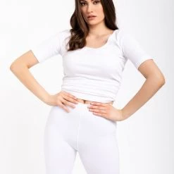 Just Cozy Biker Shorts White Shorts