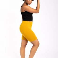 Just Cozy Mustard Shorts Biker Shorts