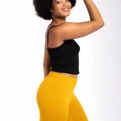 Just Cozy Mustard Shorts Biker Shorts