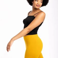 Just Cozy Mustard Shorts Biker Shorts