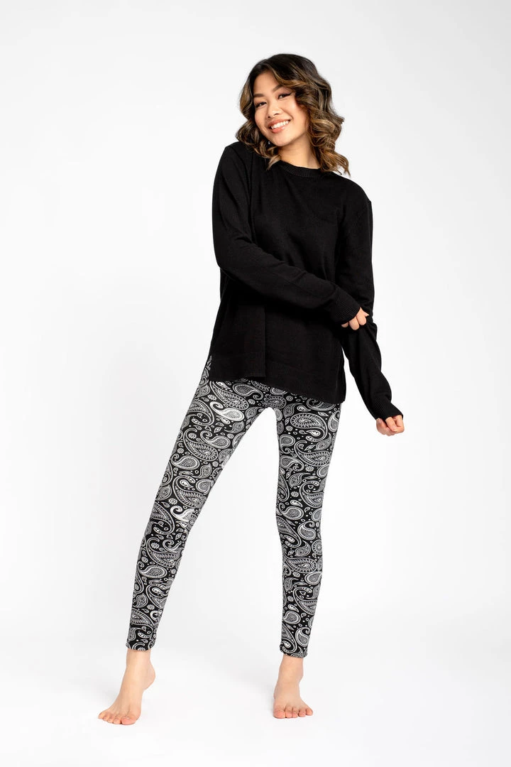 Just Cozy Fur-Lined Black Paisley - Cozy Lined 6 Just Cozy Fur-Lined Black Paisley - Cozy Lined