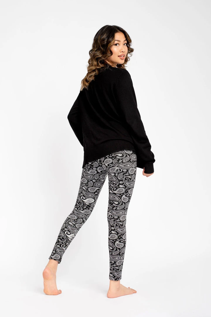 Just Cozy Fur-Lined Black Paisley - Cozy Lined 5 Just Cozy Fur-Lined Black Paisley - Cozy Lined
