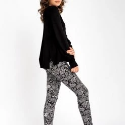 Just Cozy Fur-Lined Black Paisley - Cozy Lined 13 Just Cozy Fur-Lined Black Paisley - Cozy Lined