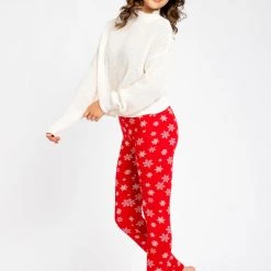 Just Cozy Red Snowflakes - Cozy Lined Fur-Lined