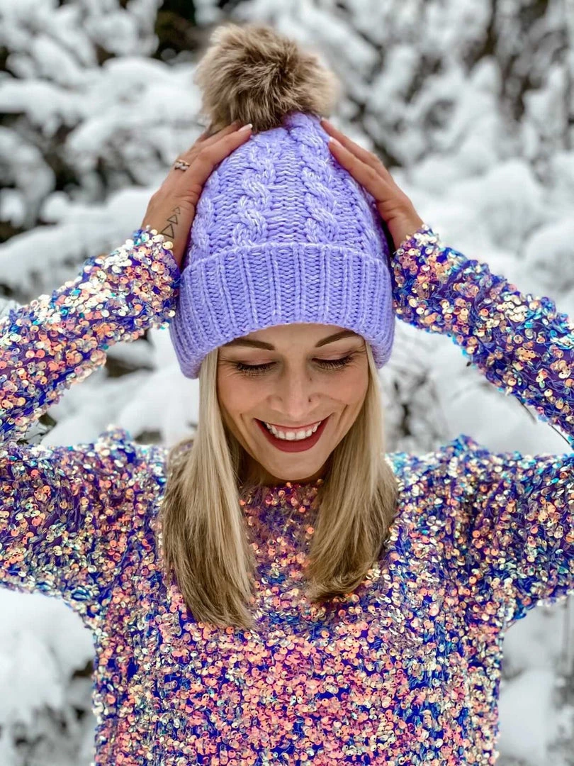 Just Cozy Knitted Hats Purple - Cozy Lined Hat 5 Just Cozy Knitted Hats Purple - Cozy Lined Hat