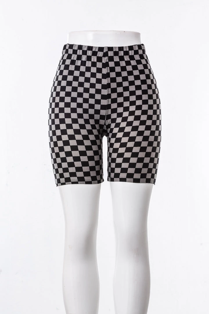 Just Cozy Grey Squares Shorts 3 Just Cozy Grey Squares Shorts