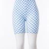 Just Cozy Blue Squares Shorts Biker Shorts