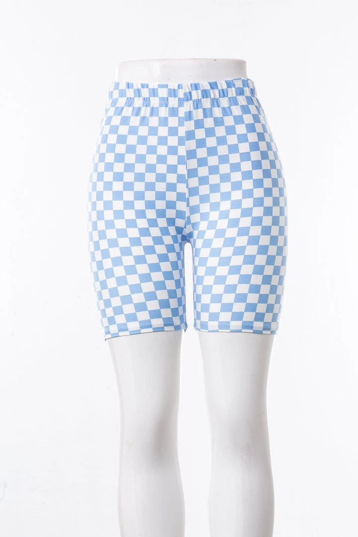 Just Cozy Blue Squares Shorts Biker Shorts 3 Just Cozy Blue Squares Shorts Biker Shorts