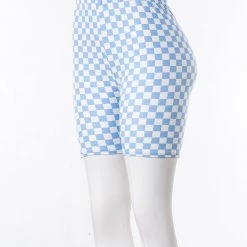 Just Cozy Blue Squares Shorts Biker Shorts