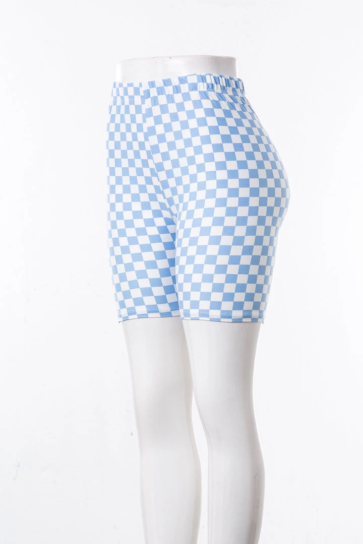 Just Cozy Blue Squares Shorts Biker Shorts 4 Just Cozy Blue Squares Shorts Biker Shorts
