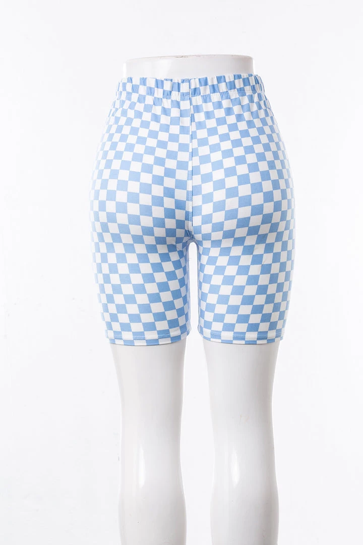 Just Cozy Blue Squares Shorts Biker Shorts 6 Just Cozy Blue Squares Shorts Biker Shorts