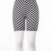 Just Cozy Grey Chess Shorts Biker Shorts