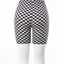Just Cozy Grey Chess Shorts Biker Shorts