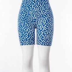 Just Cozy Blue Dotted Shorts Biker Shorts