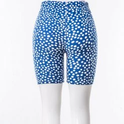 Just Cozy Blue Dotted Shorts Biker Shorts