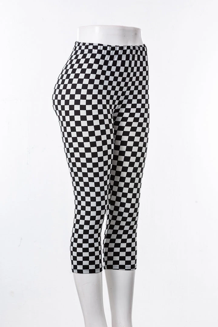 Just Cozy Grey Chess - Capris 4 Just Cozy Grey Chess - Capris