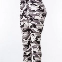 Just Cozy Light Grey Camo- Capris