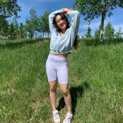 Just Cozy Biker Shorts White Shorts