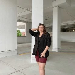 Just Cozy Maroon Shorts Biker Shorts