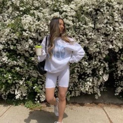 Just Cozy Biker Shorts White Shorts