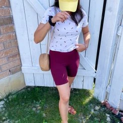 Just Cozy Maroon Shorts Biker Shorts