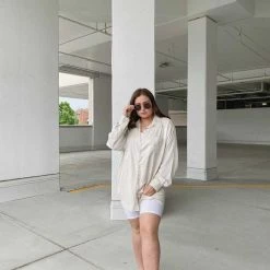 Just Cozy Biker Shorts White Shorts