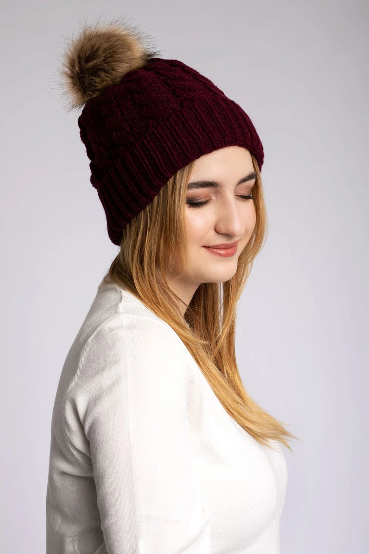 Just Cozy Knitted Hats Maroon - Cozy Lined Hat 3 Just Cozy Knitted Hats Maroon - Cozy Lined Hat