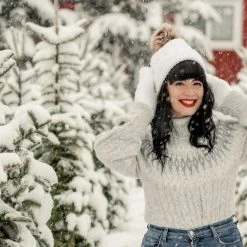 Just Cozy Knitted Mittens White - Cozy Lined Mittens