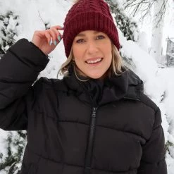 Just Cozy Knitted Hats Maroon - Cozy Lined Hat 15 Just Cozy Knitted Hats Maroon - Cozy Lined Hat