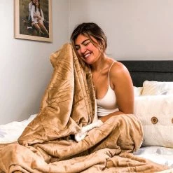 Just Cozy Blankets Caramel - Sherpa Blanket