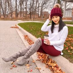 Just Cozy Knitted Hats Maroon - Cozy Lined Hat 11 Just Cozy Knitted Hats Maroon - Cozy Lined Hat