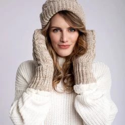 Just Cozy Beige - Cozy Lined Mittens Knitted Mittens