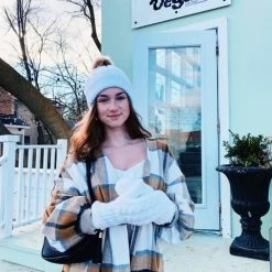 Just Cozy Knitted Mittens White - Cozy Lined Mittens