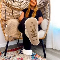 Just Cozy Beige - Cozy Slipper Socks