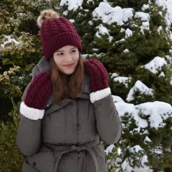 Just Cozy Dark Cherry - Cozy Lined Mittens