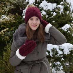 Just Cozy Knitted Hats Maroon - Cozy Lined Hat