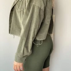 Just Cozy Green Shorts Biker Shorts